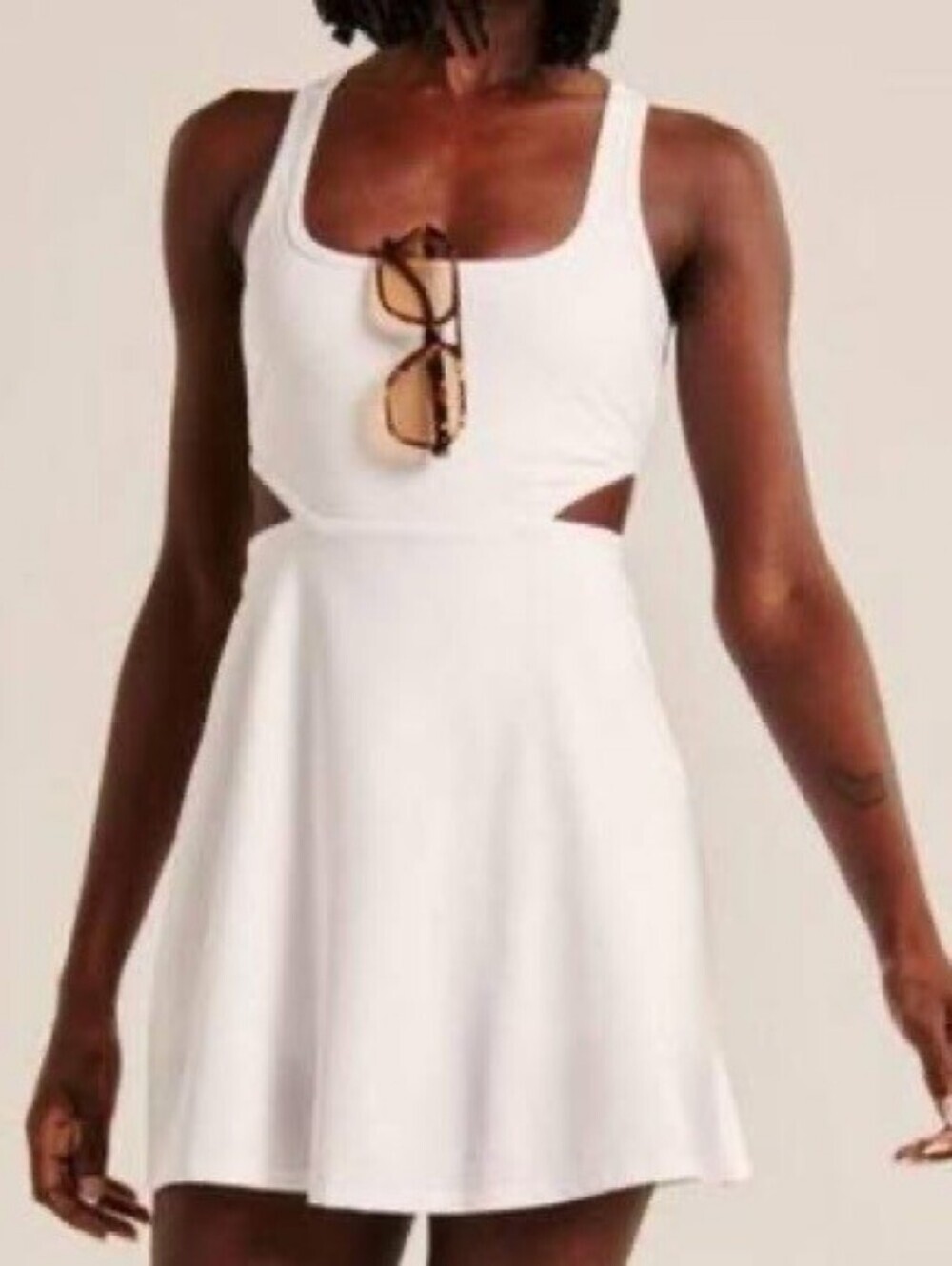Abercrombie & Fitch White Cutout Tank Athletic Traveler Mini Dress..Size:ST